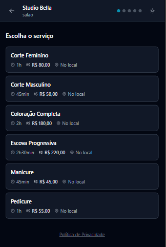 Link público de agendamento